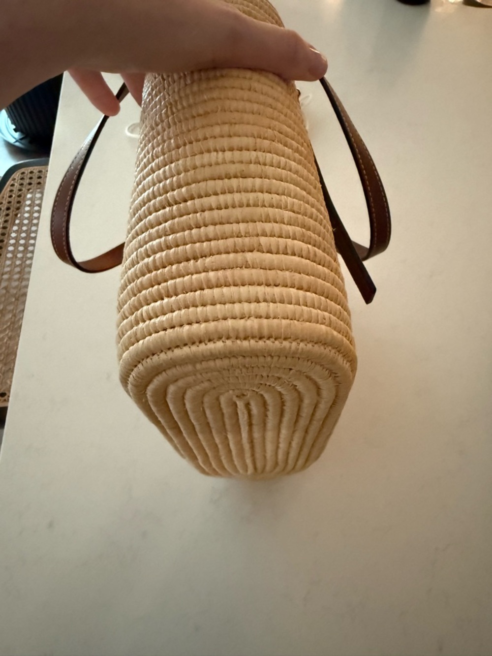 Loewe Natural Straw Tote with Brown Leather Trim - Picture 11 of 14